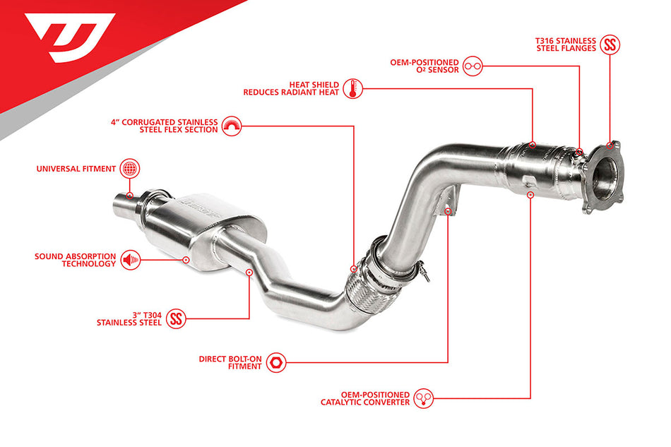 UNITRONIC DOWNPIPE FOR B8/B8.5 A4/A5 (UH014-EXA)